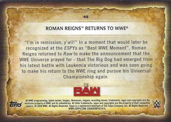 2020 Topps Road to WrestleMania #45 Roman Reigns Returns to WWE Back