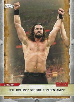 2020 Topps Road to WrestleMania #46 Seth Rollins Def. Shelton Benjamin Front