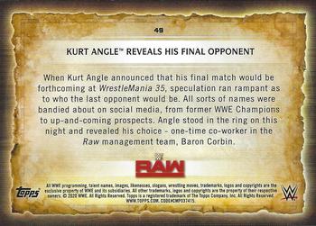 2020 Topps Road to WrestleMania #49 Kurt Angle Reveals His Final Opponent Back