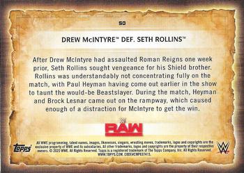 2020 Topps Road to WrestleMania #50 Drew McIntyre Def. Seth Rollins Back