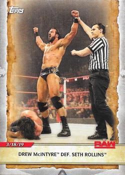 2020 Topps Road to WrestleMania #50 Drew McIntyre Def. Seth Rollins Front
