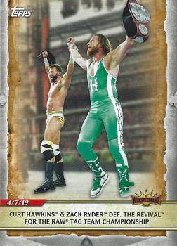 2020 Topps Road to WrestleMania #52 Curt Hawkins & Zack Ryder Def. The Revival for the Raw Tag Team Championship Front