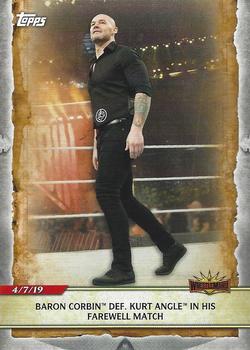 2020 Topps Road to WrestleMania #57 Baron Corbin Def. Kurt Angle in his Farewell Match Front