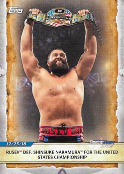 2020 Topps Road to WrestleMania #77 Rusev Def. Shinsuke Nakamura for the United States Championship Front
