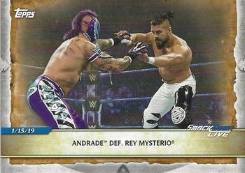 2020 Topps Road to WrestleMania #80 Andrade Def. Rey Mysterio Front