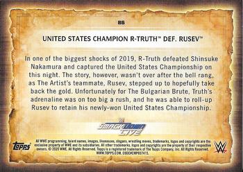 2020 Topps Road to WrestleMania #86 United States Champion R-Truth Def. Rusev Back