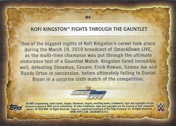 2020 Topps Road to WrestleMania #94 Kofi Kingston Fights Through the Gauntlet Back