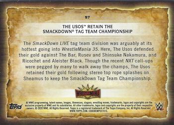 2020 Topps Road to WrestleMania #97 The Usos Retain the SmackDown Tag Team Championship Back