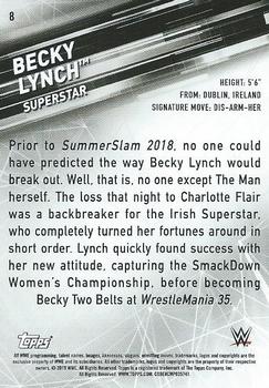 2019 Topps WWE SmackDown Live - Green #8 Becky Lynch Back