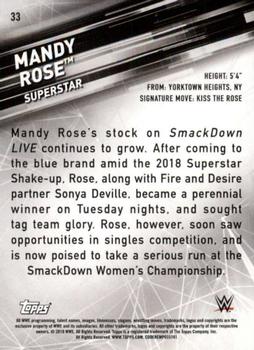 2019 Topps WWE SmackDown Live - Green #33 Mandy Rose Back