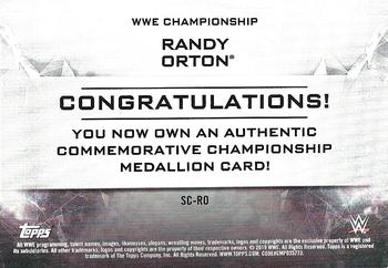 2019 Topps WWE SmackDown Live - SmackDown Championship Commemorative Relics Purple #SC-RO Randy Orton Back
