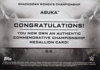 2019 Topps WWE SmackDown Live - SmackDown Championship Commemorative Relics 20th Anniversary #SC-AS Asuka Back