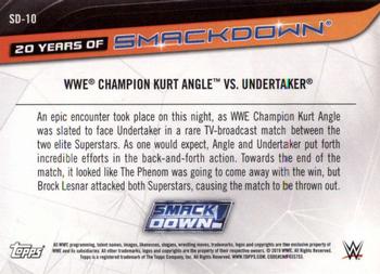2019 Topps WWE SmackDown Live - 20 Years of SmackDown #SD-10 WWE Champion Kurt Angle vs. Undertaker Back