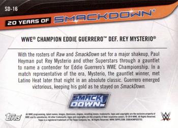 2019 Topps WWE SmackDown Live - 20 Years of SmackDown #SD-16 WWE Champion Eddie Guerrero def. Rey Mysterio Back