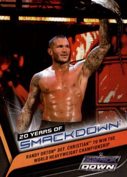 2019 Topps WWE SmackDown Live - 20 Years of SmackDown #SD-27 Randy Orton def. Christian to Win the World Heavyweight Championship Front