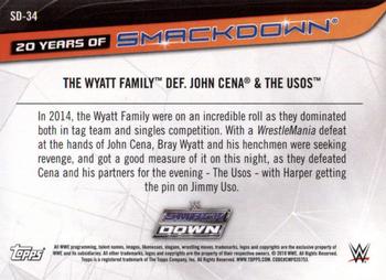 2019 Topps WWE SmackDown Live - 20 Years of SmackDown #SD-34 The Wyatt Family def. John Cena & The Usos Back