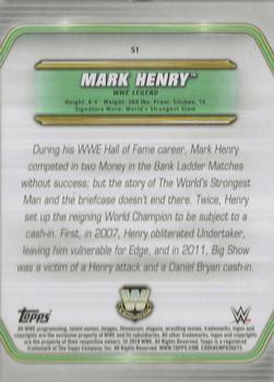 2019 Topps WWE Money in the Bank - Blue #51 Mark Henry Back