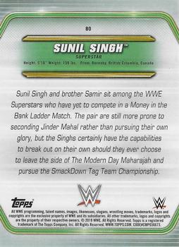 2019 Topps WWE Money in the Bank - Blue #80 Sunil Singh Back
