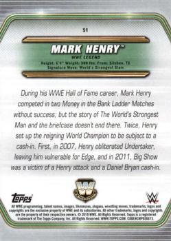 2019 Topps WWE Money in the Bank - Bronze #51 Mark Henry Back