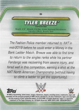 2019 Topps WWE Money in the Bank - Bronze #86 Tyler Breeze Back