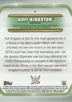 2019 Topps WWE Money in the Bank - Green #47 Kofi Kingston Back