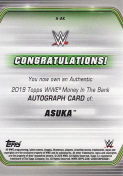 2019 Topps WWE Money in the Bank - Autographs Blue #A-AK Asuka Back