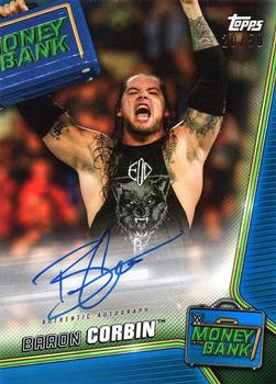 2019 Topps WWE Money in the Bank - Autographs Blue #A-BC Baron Corbin Front
