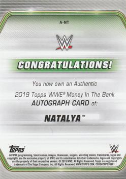 2019 Topps WWE Money in the Bank - Autographs Gold #A-NT Natalya Back