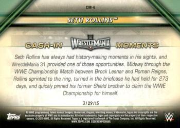2019 Topps WWE Money in the Bank - Cash-In Moments #CM-6 Seth Rollins Back