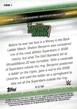 2019 Topps WWE Money in the Bank - Greatest Matches & Moments #GMM-1 Shelton Benjamin Dives Off a Ladder Back
