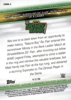 2019 Topps WWE Money in the Bank - Greatest Matches & Moments #GMM-2 Matt Hardy Superplexes Ric Flair from the Top of a Ladder Back