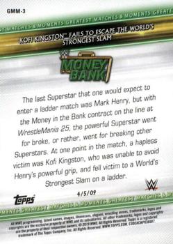 2019 Topps WWE Money in the Bank - Greatest Matches & Moments #GMM-3 Kofi Kingston Fails to Escape the World's Strongest Slam Back
