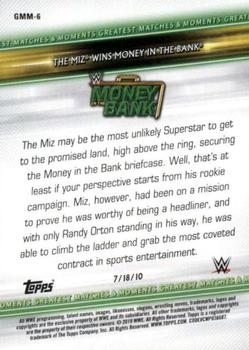 2019 Topps WWE Money in the Bank - Greatest Matches & Moments #GMM-6 The Miz Wins Money in the Bank Back