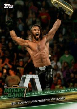 2019 Topps WWE Money in the Bank - Greatest Matches & Moments #GMM-12 Seth Rollins Wins Money in the Bank Front