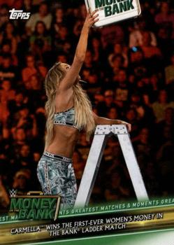2019 Topps WWE Money in the Bank - Greatest Matches & Moments #GMM-18 Carmella Wins the First-Ever Women's Money in the Bank Ladder Match Front