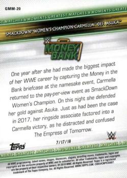2019 Topps WWE Money in the Bank - Greatest Matches & Moments #GMM-20 Smackdown Women's Champion Carmella def. Asuka Back