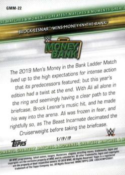 2019 Topps WWE Money in the Bank - Greatest Matches & Moments #GMM-22 Brock Lesnar Wins Money in the Bank Back