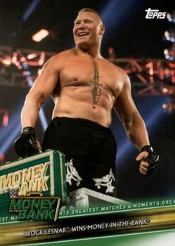 2019 Topps WWE Money in the Bank - Greatest Matches & Moments #GMM-22 Brock Lesnar Wins Money in the Bank Front
