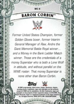 2019 Topps WWE Money in the Bank - Money Cards #MC-8 Baron Corbin Back