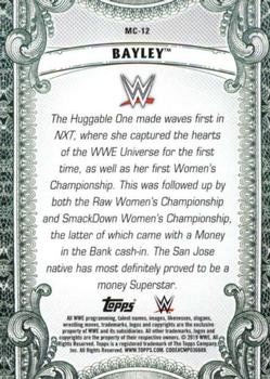 2019 Topps WWE Money in the Bank - Money Cards #MC-12 Bayley Back