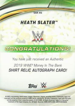 2019 Topps WWE Money in the Bank - Superstar Shirt Relics Green #SR-HS Heath Slater Back