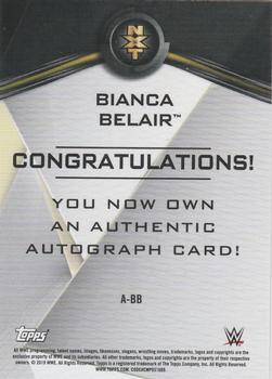 2019 Topps WWE NXT - NXT Autographs #A-BB Bianca Belair Back