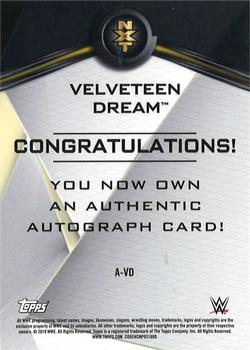 2019 Topps WWE NXT - NXT Autographs #A-VD Velveteen Dream Back