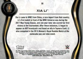 2019 Topps WWE NXT - Roster #50 Xia Li Back