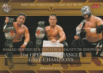 2008-09 BBM Dragon Gate #34 Masaaki Mochizuki & Don Fujii & Magnitude Kishiwada Front