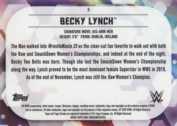 2020 Topps Chrome WWE #9 Becky Lynch Back