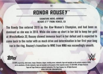 2020 Topps Chrome WWE #51 Ronda Rousey Back