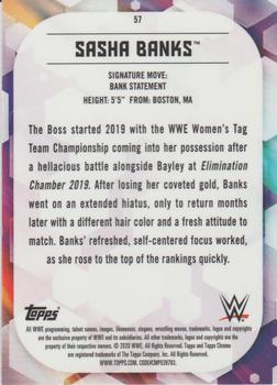 2020 Topps Chrome WWE #57 Sasha Banks Back