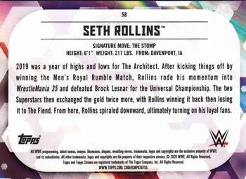 2020 Topps Chrome WWE #58 Seth Rollins Back