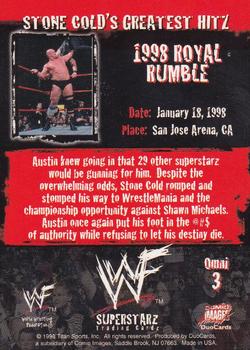 1998 Comic Images WWF Superstarz - Stone Cold's Greatest Hitz #Omni 3 Stone Cold Steve Austin Back